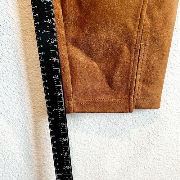 NIC+ZOE Faux Suede Ankle Pants Size 10 Toffee Slim Fit Boho Career NWT - Picture 9 of 13